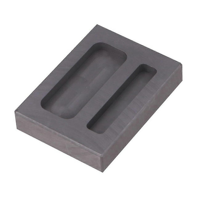 2 Slots Graphite Ingot Mold Melting Casting Mould for Gold Silver Non-ferrous Metal Craft (Black)