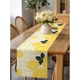 thumbnail image 6 of Summer Chrysanthemum on Plaid Table Runner 13x60in Non-Slip Cotton Linen Table Runners, Country Black Leaves Dresser Scarves TableRunner for Dinner Kitchen Dining Wedding Party, 6 of 9