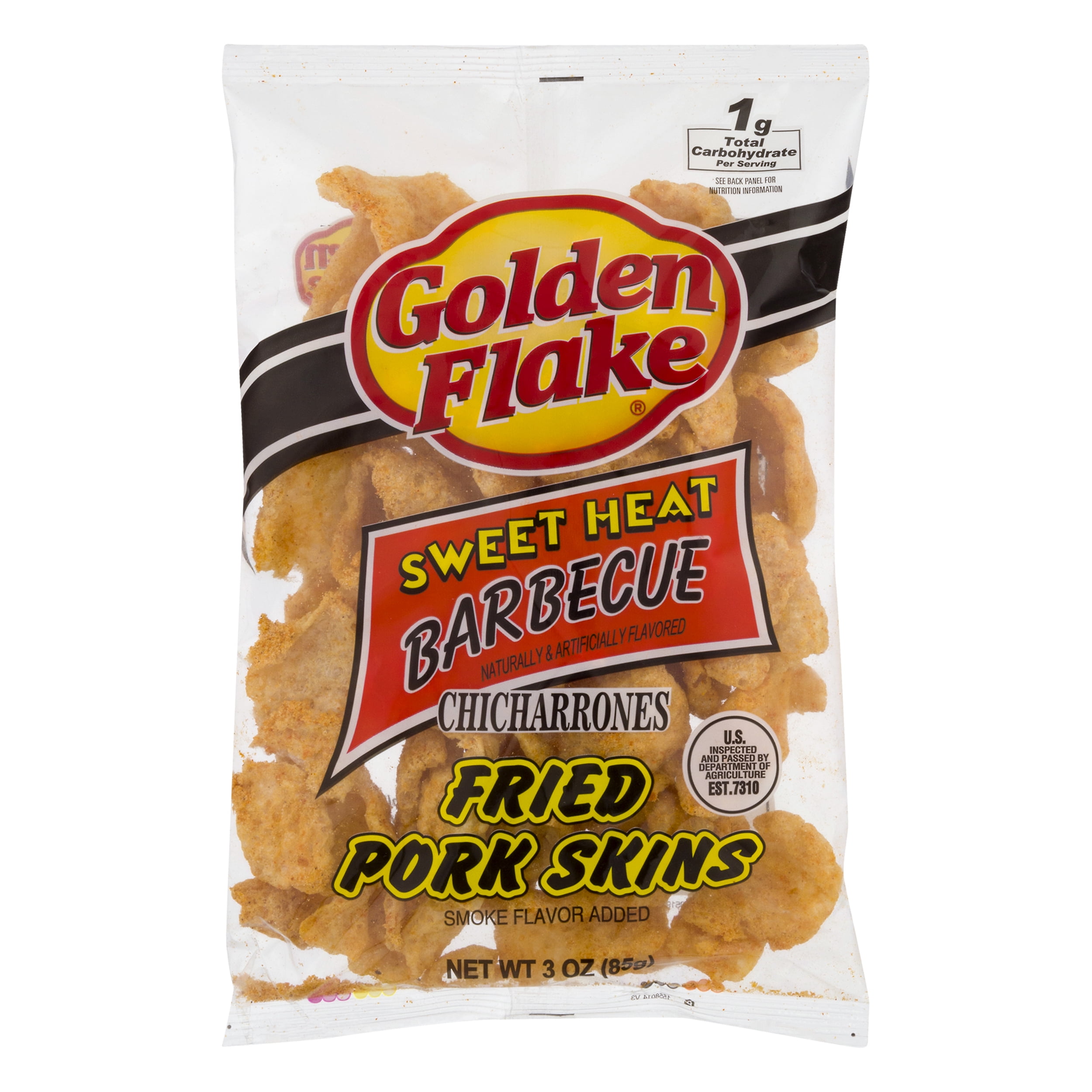 Golden Flake Sweet Heat Barbecue Fried Pork Skins, 3.25 Oz. Walmart