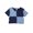 blue, variant on Big Girl Summer Neck Short Sleeve T-Shirt Classic Stitching Contrast Color Tee Top Shirt Casual Clothes Blue 12-13 Years