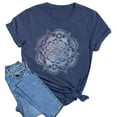 thumbnail image 4 of LINGLANG Womens Summer Tops Dressy Casual Print Top Loose Crew Neck Short Sleeve T Shirt Tshirts Shirts, 4 of 4