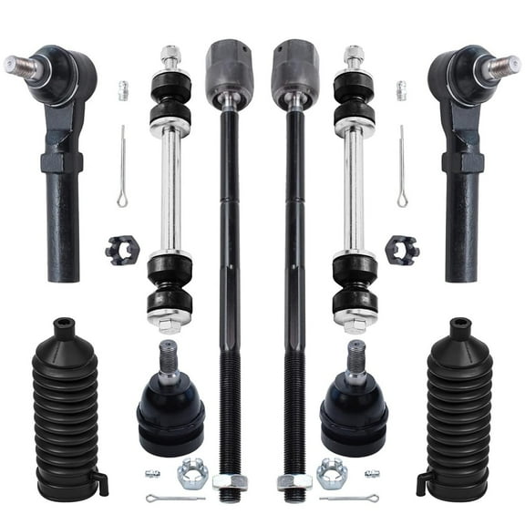 Detroit Axle - Front Inner and Outer Tie Rods w/Boots Ball Joints Sway Bar Links Replacement for 1994-2004 Ford Mustang
