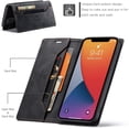 thumbnail image 2 of Case for iPhone 12/iPhone 12 Pro 6.1 inch, Retro Matte Protective Leather Case with RFID Blocking Viewing Stand  Closure TPU Shell Flip Cover - Black, 2 of 16
