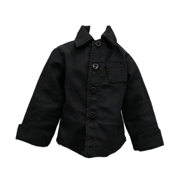 FashionCha Chemise de Figurine Articulée Échelle 1/12 Accessoires de Figurines Articulées Vêtements Figurines Masculines 6 Pouces Accessoires de Vêtements Matériau en Tissu Convient aux Modélisateurs Présentoir de Jouets Noir