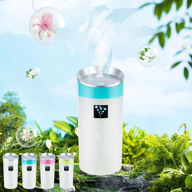Humidificador USB | Difusor de escritorio portátil Cool Mist con niebla ajustable y operación silenciosa | 300 ml de ABS sin BPA | Luz nocturna cambiante de colores LED | Uso del coche en el
