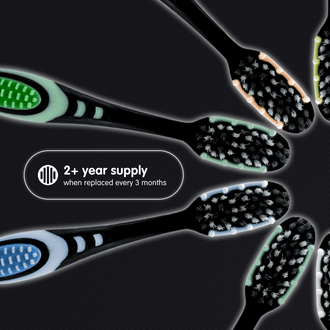 Brush Buddies Charcoal Complete Clean Toothbrushes with Soft Bristles, 10 Pack