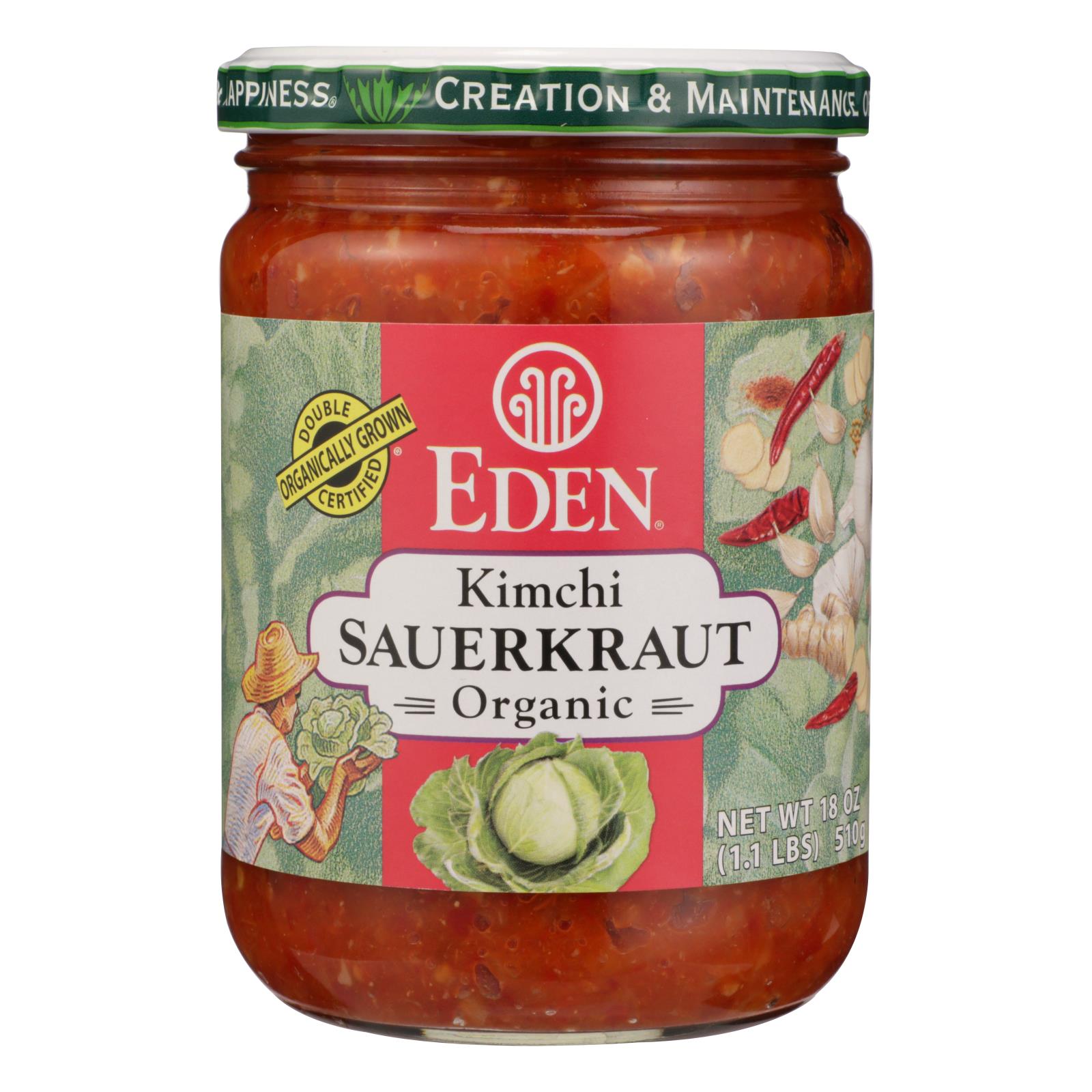 Eden Foods Organic Kimchi Sauerkraut Case of 12 18 OZ