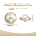thumbnail image 2 of Uxcell 15pcs Metal Button 25mm Round Pearl Sewing Buttons for Shirt Crafts, Gold, 2 of 7