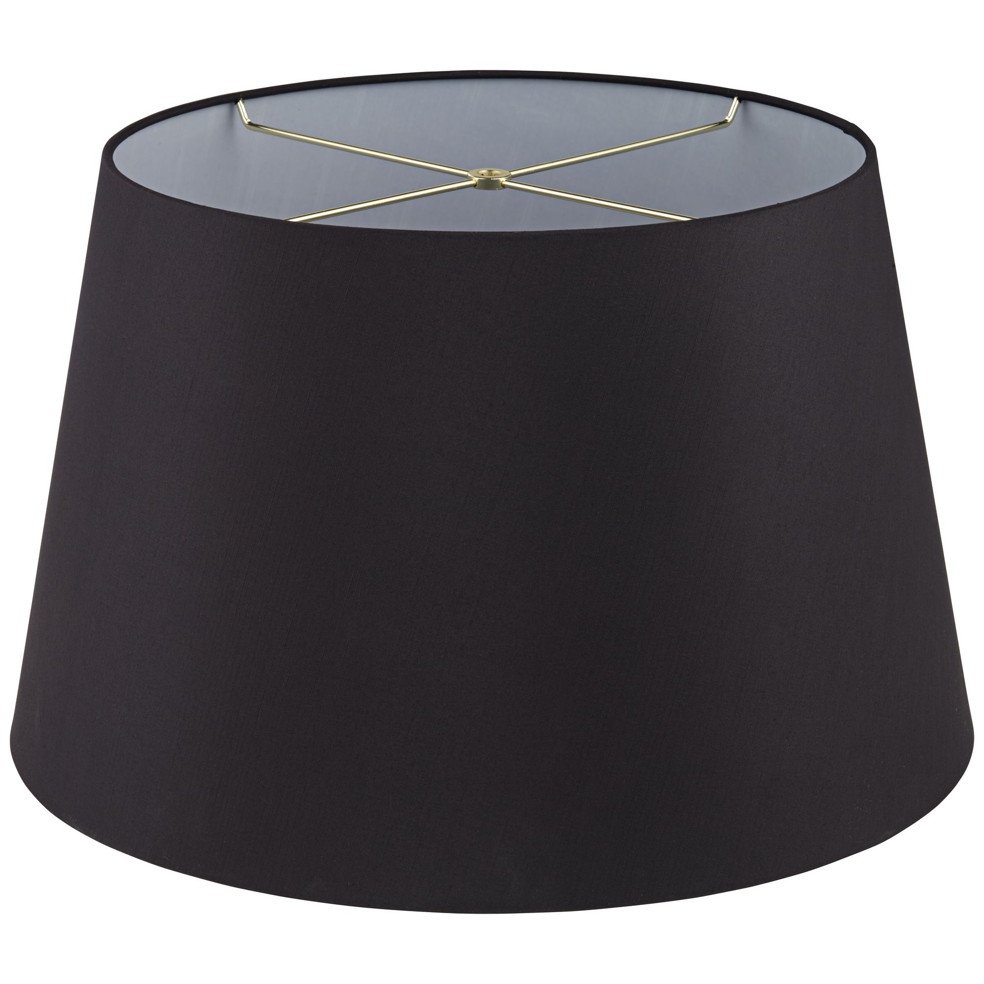 Springcrest Black Faux Silk Large Tapered Drum Lamp Shade 15" Top x 19.5" Bottom x 12" Slant x 12" High (Spider) Replacement with Harp and Finial