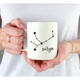thumbnail image 3 of Koyal Wholesale Zodiac Sign Ceramic Coffee Mug, Virgo Star Constellation, Minimalistic Black, 3 of 5