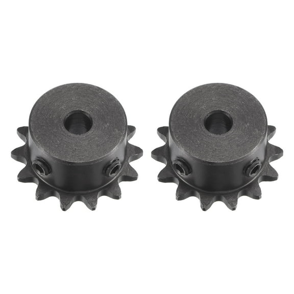 Uxcell #25 Chain Roller Sprocket, 8mm Bore 1/4" Pitch 14 Tooth Single Strand Chain Sprocket with Set Screws 2Pack