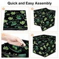 thumbnail image 4 of FeBohao Storage Boxes Bins Fabric Leather Handle Large Capacity Foldable Book Drawer Sturdy Ideas Shirt Cubby Boys Pantry Print Changing Multifunctional Organizer Basket Green Hat, 4 of 6