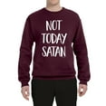 thumbnail image 2 of Wild Bobby, Quote Not Today Satan Funny Witty, Inspirational/Christian, Unisex Crewneck Graphic Sweatshirt, Maroon, Small, 2 of 3