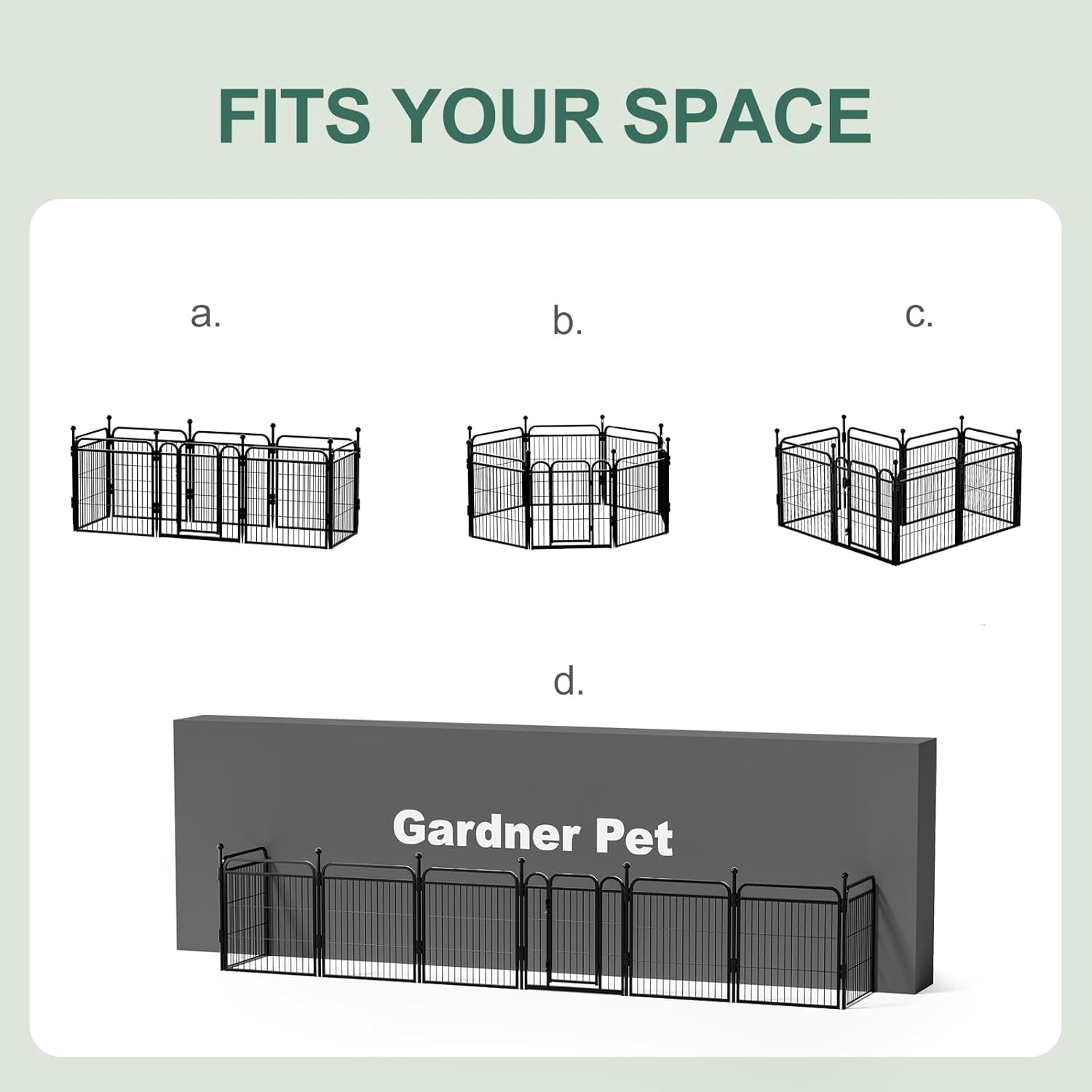 ZJTER Dog Playpens, 24" H 8 Panels Dog Pen Outdoor/Indoor Dog Fence Exercise Pen for Small/Medium Dogs, Foldable Pet Play Yard Gate with Gravity Automatic Lock, Pet Playpen, Black
