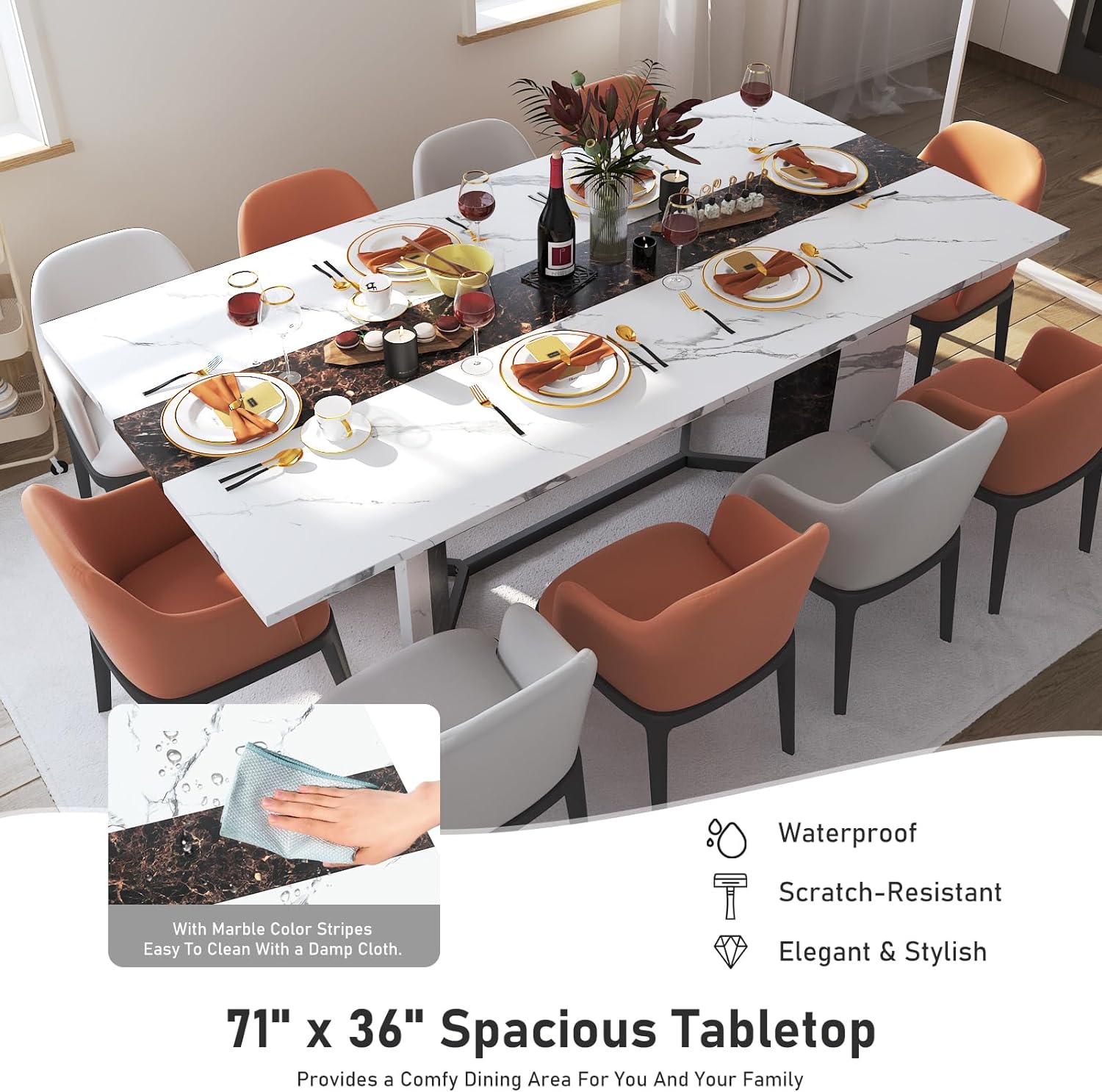 Chvans 71 in Rectangular Dining Table for 6–8 People photo 3