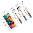 thumbnail image 2 of Zufioo Vibrant Rainbow Butterfly A Print Children's Knife, Fork and Spoon Three-Piece Set, Toddler Safety Cutlery with Outer Box Suitable for Home and Kindergarten Use, 2 of 8