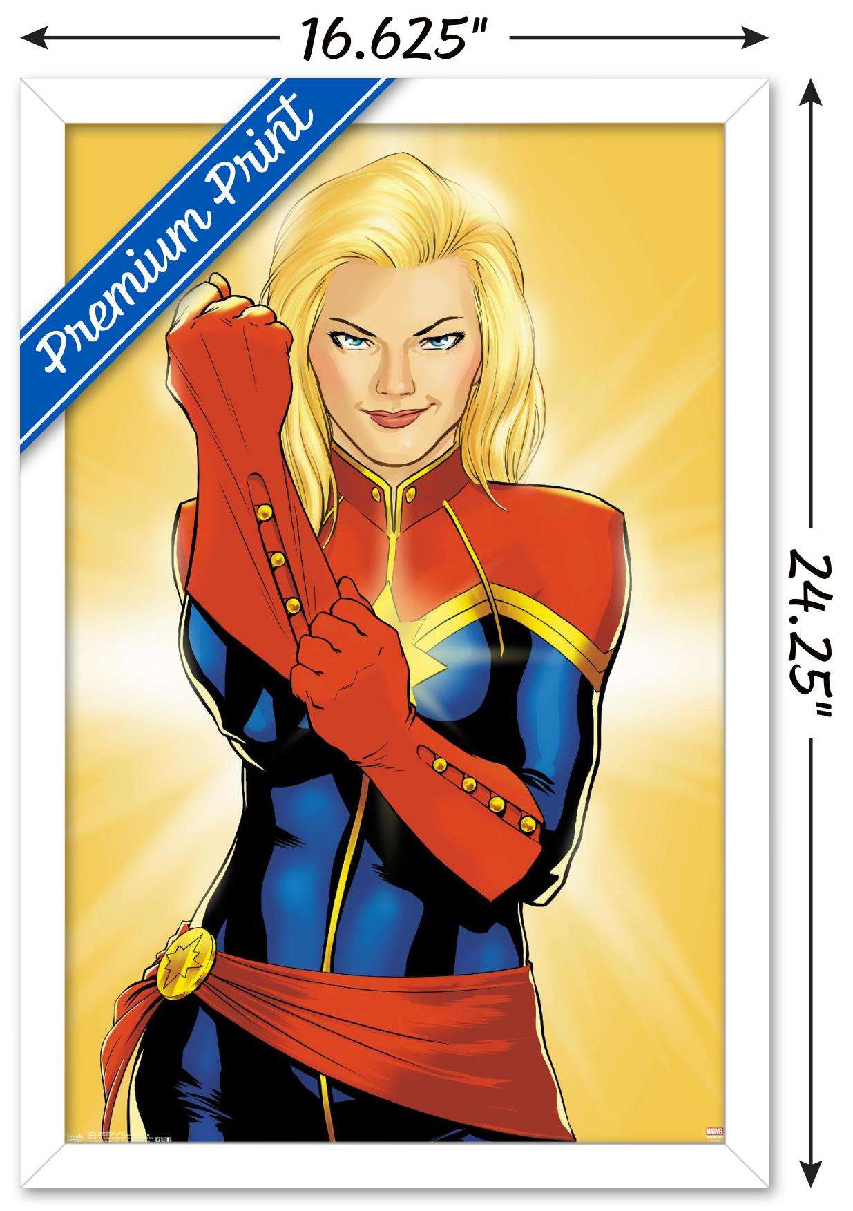 Marvel Cinematic Universe - Captain Marvel - Glove Wall Poster, 14.725" x 22.375", Framed