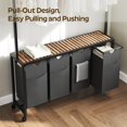 thumbnail image 5 of Laundry Sorter 4 Section, Rolling Laundry Hamper with Hanging Rack, Laundry Sorter with Wheels, Hampers for Laundry, Laundry Basket Organizer for Laundry Room, Rustic Brown LS47BR, 5 of 18