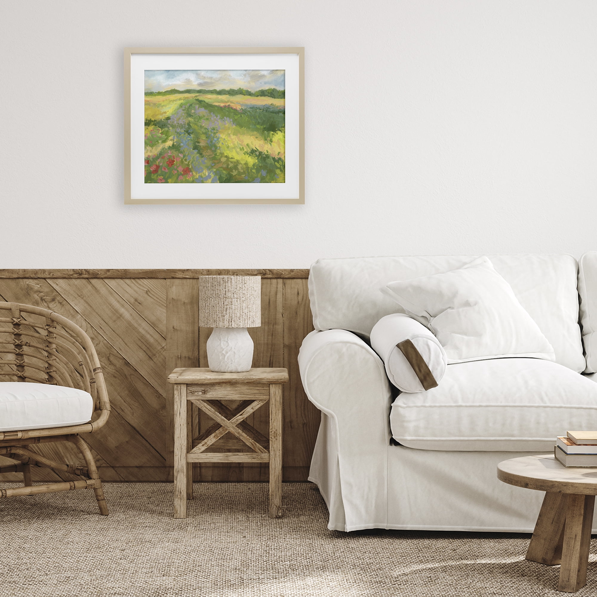 Stupell Industries Windswept Flower Meadow Birch Framed Print Under Glass, design by Victoria Barnes