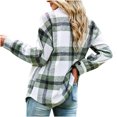 thumbnail image 4 of Pntutb Señoras Invierno Sin Capucha A Cuadros Solapa Camisa De Manga Larga Casual Top Chaqueta Liquidación Pntutb Pntutb-4813, 4 of 5
