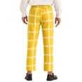 thumbnail image 3 of Lars Amadeus Plaid Pants for Men's Color Block Slim Fit Flat Front Checked Dress Pants, 3 of 4
