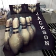 thumbnail image 2 of Maxcorners Dark Bowling Ball And Pins Classic Personalized Name 3D Bedding Set, 2 of 4