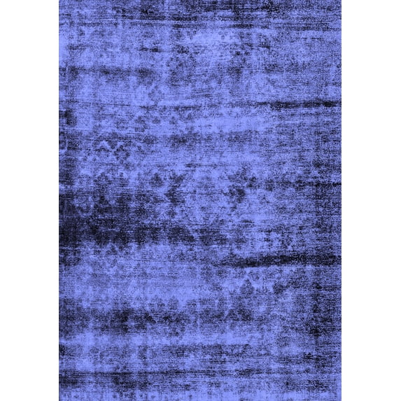 Ahgly Company Machine Washable Indoor Rectangle Persian Blue Bohemian Area Rugs, 5' x 8'