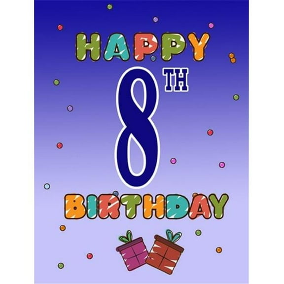 Carolines Treasures  Happy 8Th Birthday Flag Garden Size