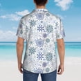 thumbnail image 4 of Sikiie Retro ice blue snowflakes Print Men's Hawaiian Shirt, Summer Beach Button Pocket Short Sleeve T-Shirt,XX-Large, 4 of 7