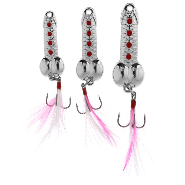3x Señuelos de de tamaño Crankbaits de hilanderos de cebo puntos rojos Plata Sunnimix Señuelo de la cuchara de la pesca