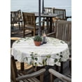 thumbnail image 2 of Outdoor Tablecloth with Umbrella Hole for Patio/Picnic/Party/Camping, Green Waterproof Table Cloth Round Cover Washable, Eucalyptus Leaves (Dia 60"), 2 of 8
