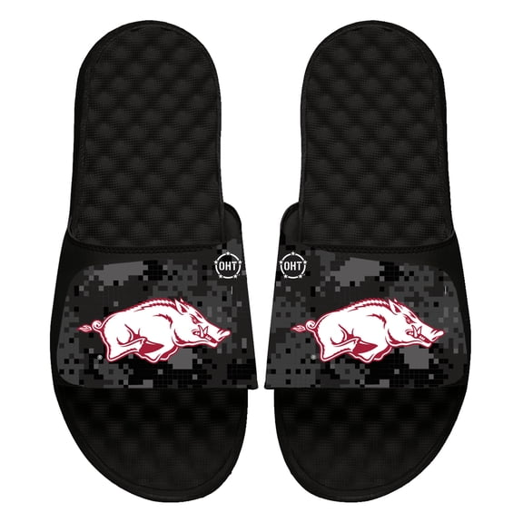 Unisex ISlide  Black Arkansas Razorbacks Digi Camo Slide Sandals