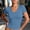 Blue, variant on Womens Basic V Neck Short Sleeve Spring T Shirts Slim Fit Crop Y2k Tee 2026 Summer Gym Workout Cute Top Orange 2XL