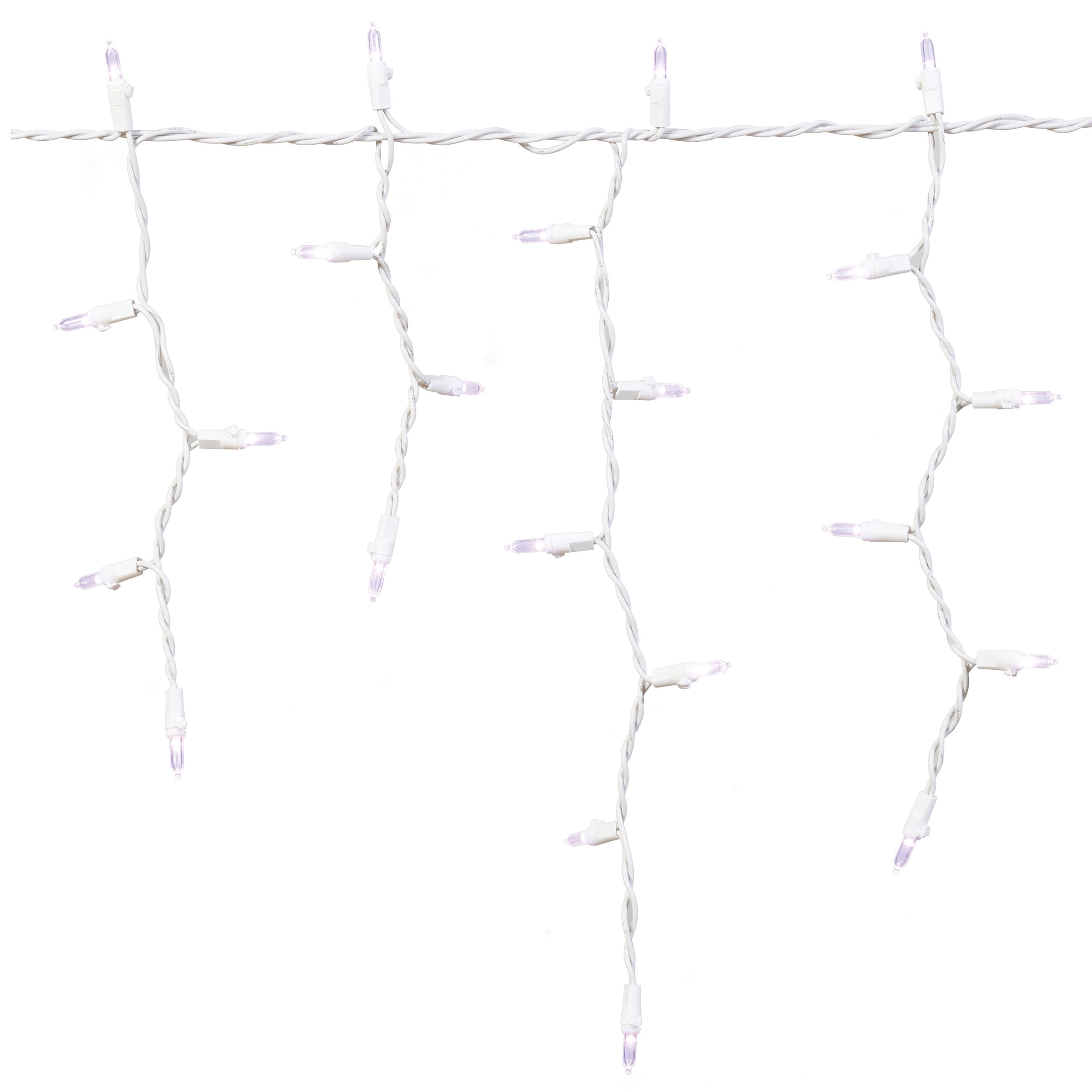 Indoor/Outdoor 300-Count LED Christmas Icicle Lights, Cool White, White Wire, 18', by Holiday Time