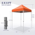 thumbnail image 5 of INTER HUT 5x5 Outdoor Pop up Canopy Gazebo, Instant Easy Set up Outdoor Canopy Commercial Fair Shelter, Orange, 5 of 9