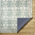 thumbnail image 5 of Mark&Day Washable Rugs, 5x7 Marqus Traditional Emerald/Light Silver Area Rug, Green Grey Cream Carpet for Living Room, Bedroom or Kitchen (5'3" x 7', Machine Washable), 5 of 6