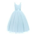 thumbnail image 2 of Kids Blue Dress for Girls Ruffle Girl Tulle Dress Baby Girls Rainbow Dress Girls Hallowmas Outfit 4-6 Years, 2 of 6