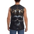 thumbnail image 4 of Fotbe Royal Skull With Golden Crown Men's Camiseta sin Mangas Estampada para Hombres, Playera Casual para Gimnasio, Entrenamiento, Playa-XX-Large, 4 of 7
