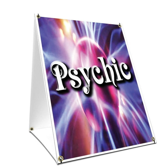 A-frame Sidewalk Psychic Sign With Graphics On Each Side | 24" X 36" Print Size
