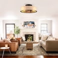 thumbnail image 6 of TICOZE 20 Inch Lotus Design Matte Black Fabric Bladeless Ceiling Fan with Light and Remote Control 6 Speed Reversible DC Motor for Living Room, Bedroom, Kitchen（NOT Included Bulbs）, 6 of 14