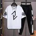 thumbnail image 3 of Ropa para hombre Trajes deportivos con alfabeto Pantalones jogger Conjuntos Camiseta estampada Hombre Top blanco Novedad en chándal a juego Tendencia verano 2024, 3 of 5