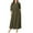 Army Green, variant on Women Pure Color Long Sleeve Long Shirt Dress FZH
