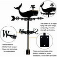 thumbnail image 3 of Weathervane Whale Ornament Wind Vane Weathercock Sperm Whale Wrought Metal Weather Vane for Garden Decor Farmhouse Decorative Outdoor Garden Wind Measuring Tool Weather Vane for Roof, 3 of 9