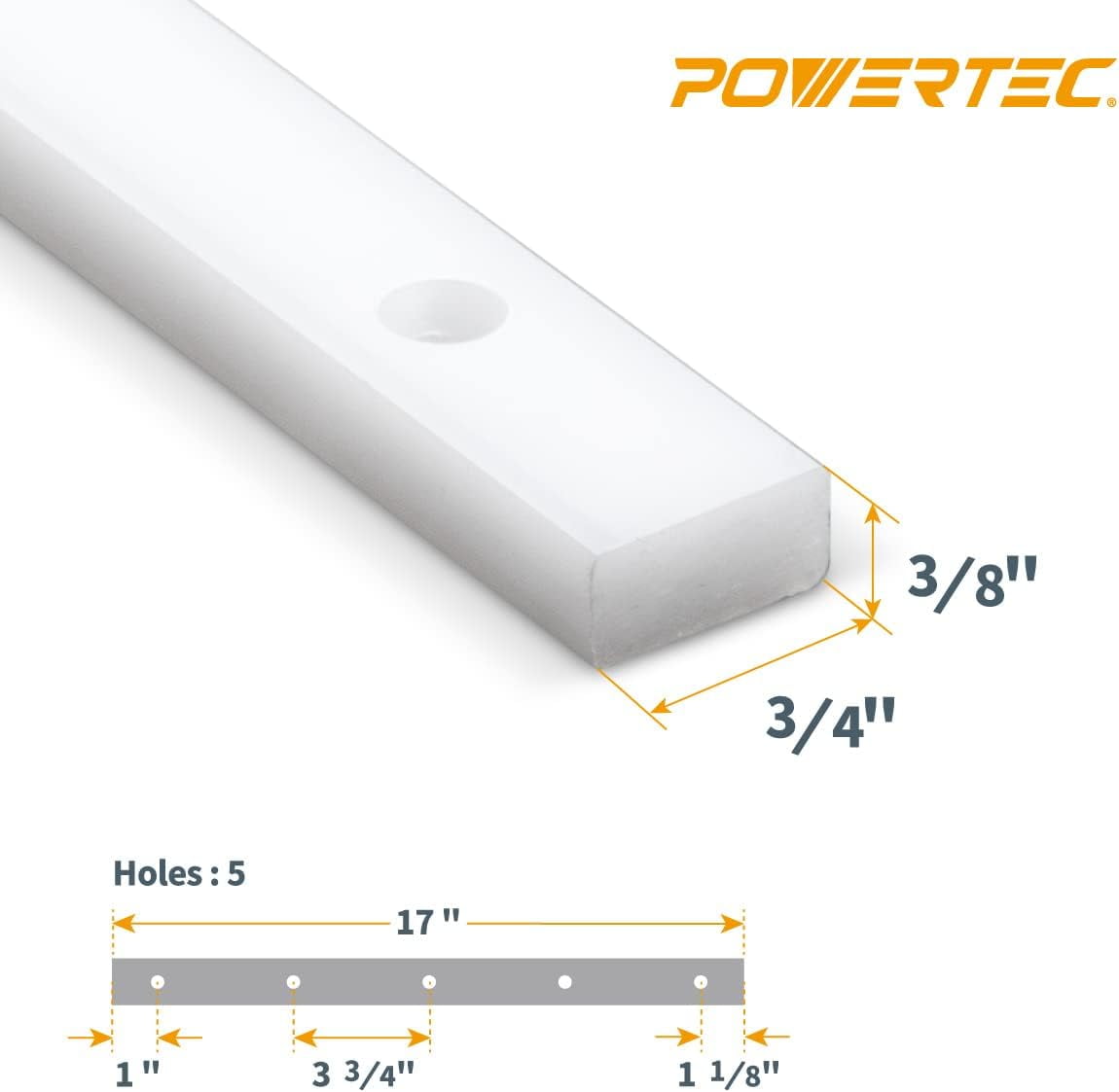 POWERTEC 4PK 17" HDPE Miter Bar w/Screws for Table Saw Sled, Taper Jig, Miter Slot Runners, Fits 3/4" x 3/8" Slot on Table Saw, Router Table, Band Saw, Woodworking tools & Accessories, 71793