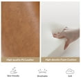 thumbnail image 5 of Manual Leather Recliner Chairs Push Back with Wooden Arms Set of 2 for Adults Living Room Camel, 5 of 9