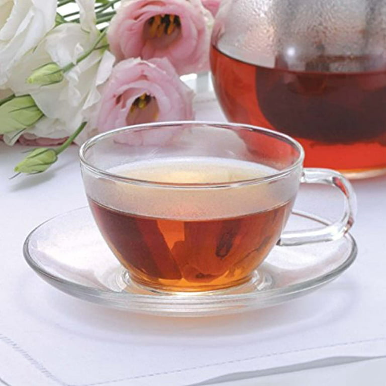 Hario 7.8 oz. Glass Tea Cup and Saucer