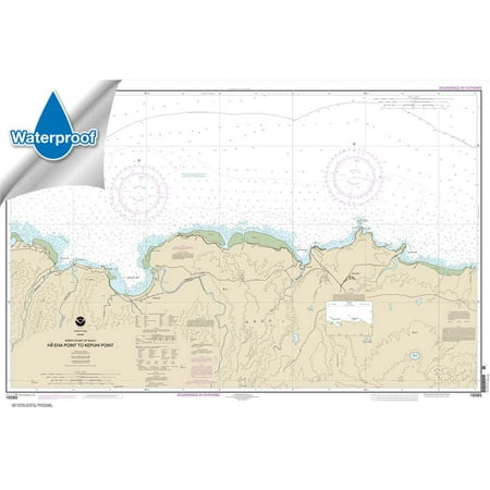 Pacific Coast Noaa Nautical Charts - WATERPROOF NOAA Chart 19385: North Coast of Kaua'i Ha'ena Point to Kepuhi Point