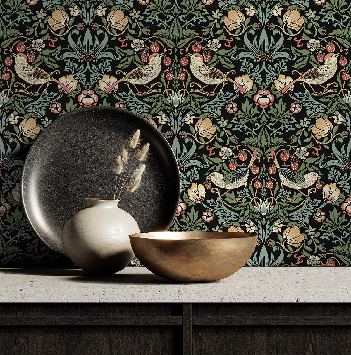 NextWall Ebony Aves Garden Peel and Stick Wallpaper