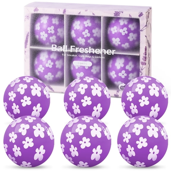 SCENTORINI Sneaker Deodorizer Balls, Lavender Scent Shoe Odor Elimination Long-lasting Freshness 6 Pack