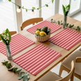 thumbnail image 5 of Placemats for Dinning Table Set of 12, Boho Red Stripe Abstract Geometric White Minimalist Burlap Kitchen Place Mats Waterproof Cloth Table Mats, Indoor Outdoor Placemats Easy Clean Dinner Decor, 5 of 8